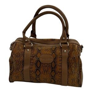 Terzetto Snakeskin Pattern Genuine Leather Satchel